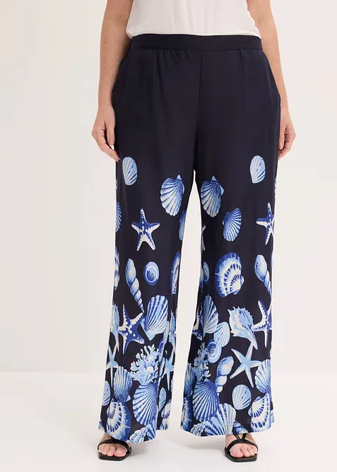 Pantaloni a palazzo in viscosa fluida, bonprix