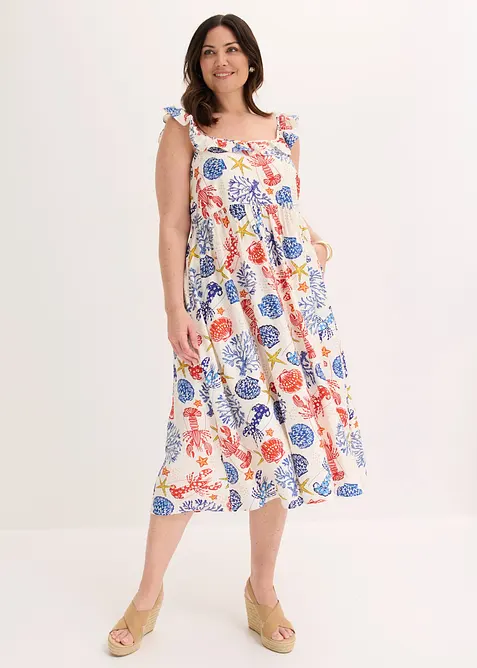 Abito midi in misto viscosa fine, bonprix