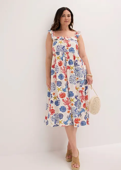 Abito midi in misto viscosa fine, bonprix