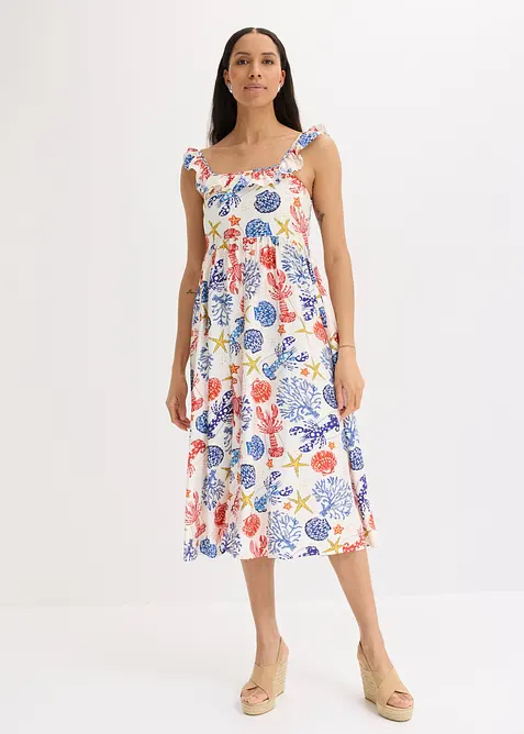 Abito midi in misto viscosa fine, bonprix