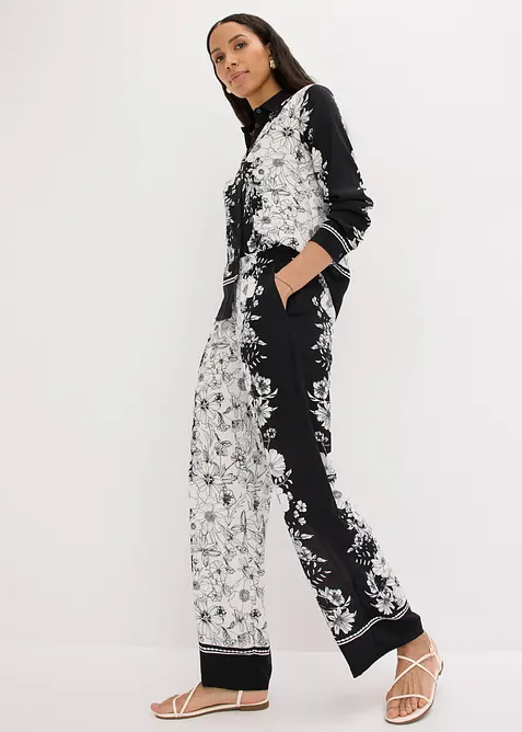 Pantaloni a palazzo in viscosa fluida, bonprix