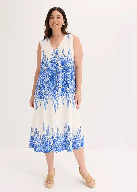 Abito midi in misto viscosa fine, bonprix