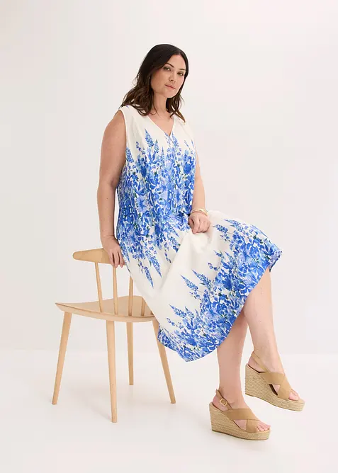 Abito midi in misto viscosa fine, bonprix