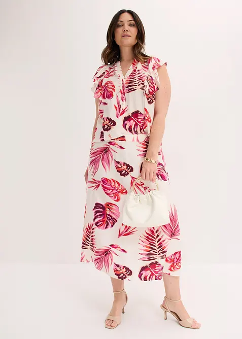 Gonna midi in misto viscosa fluido, bonprix