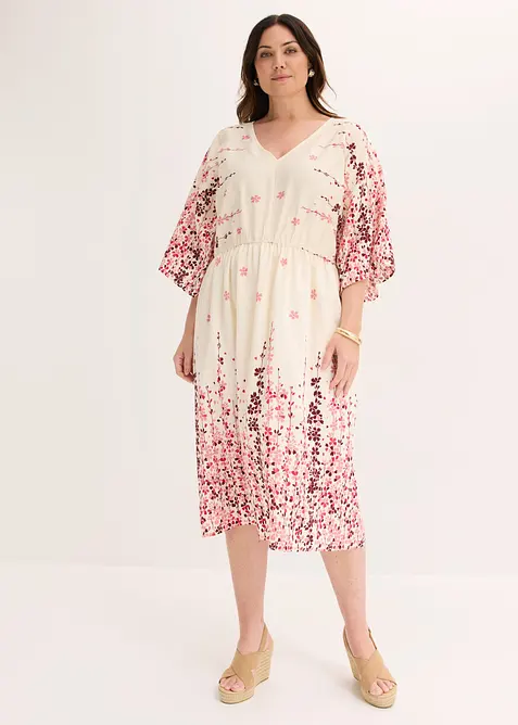 Abito midi in misto viscosa fine, bonprix