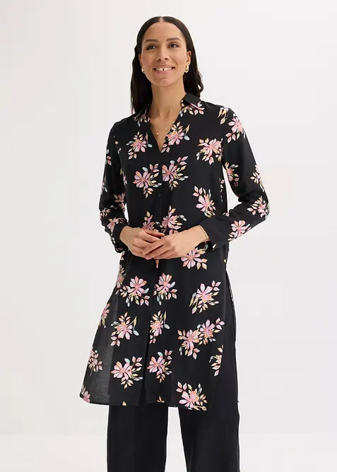 Camicia lunga in misto viscosa fluido, bonprix