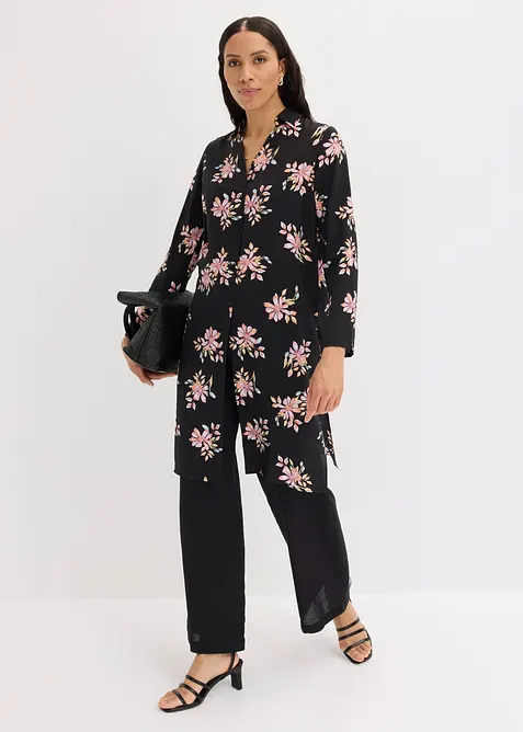 Camicia lunga in misto viscosa fluido, bonprix
