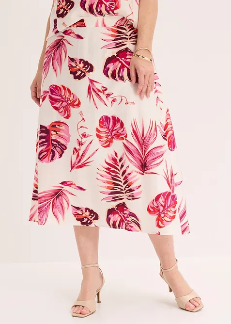 Gonna midi in misto viscosa fluido, bonprix