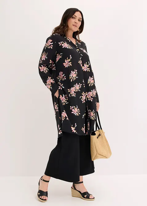 Camicia lunga in misto viscosa fluido, bonprix