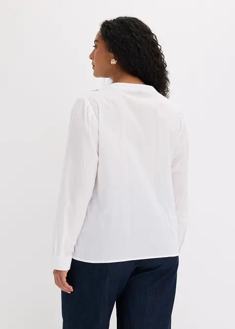 Blusa in puro cotone con ricami, bonprix