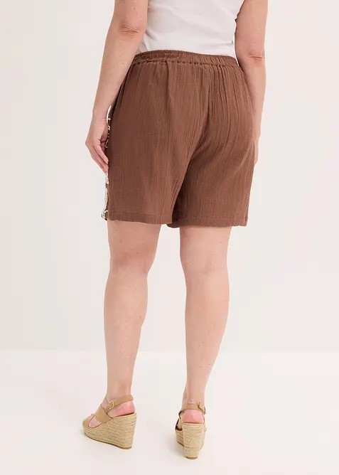 Shorts in puro cotone con ricamo, bonprix