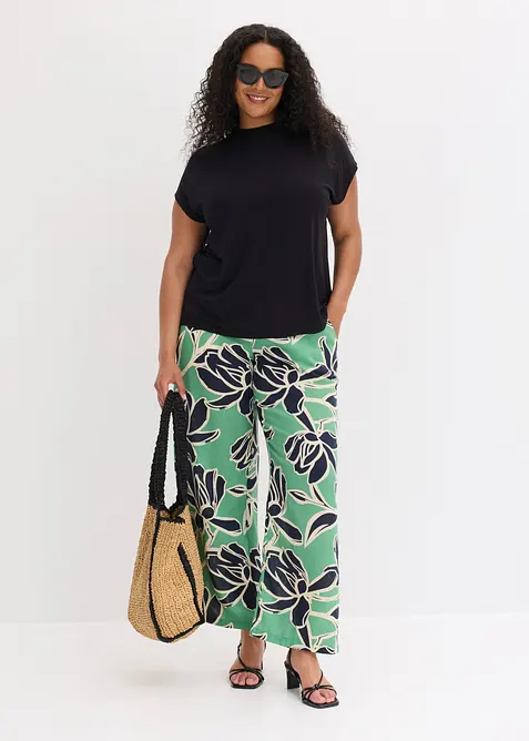 Pantaloni a palazzo effetto lino, bonprix