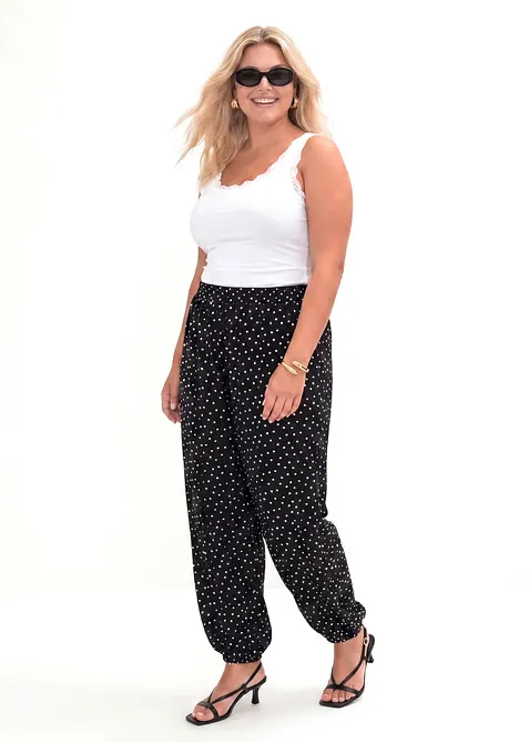 Pantaloni a palloncino in viscosa fluida, bonprix