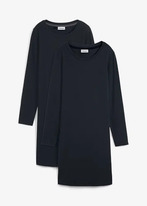 Abito in jersey di cotone elasticizzato (pacco da 2), bonprix
