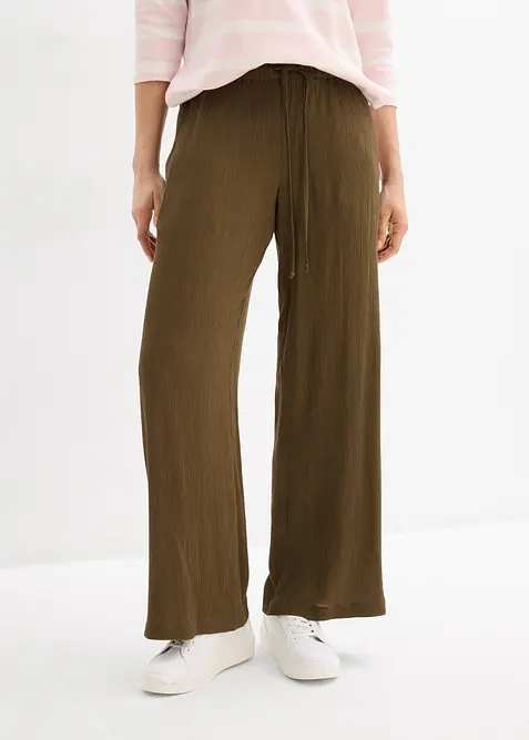 Pantaloni a palazzo in pura viscosa, bonprix