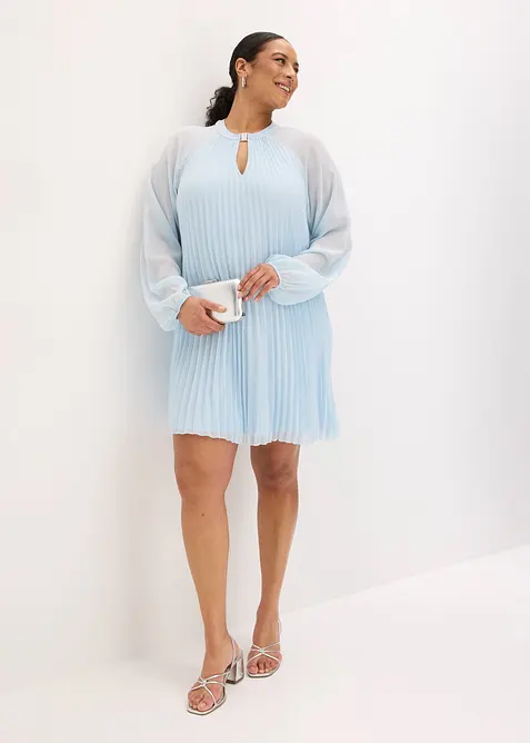 Miniabito plissettato in chiffon fine, bonprix