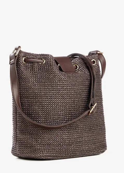 Borsa a sacco effetto paglia, bonprix