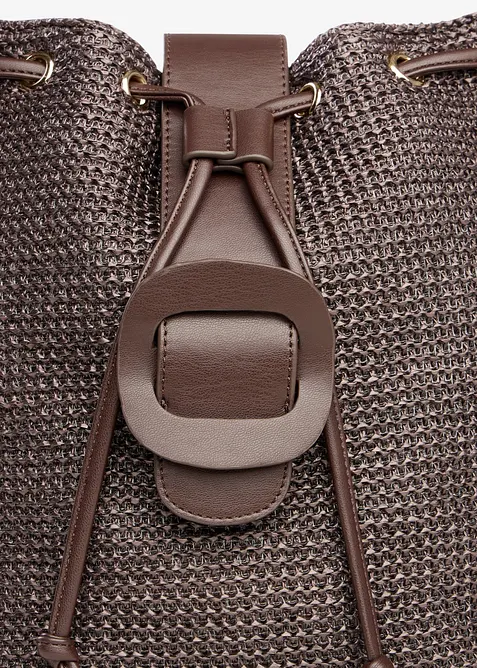 Borsa a sacco effetto paglia, bonprix