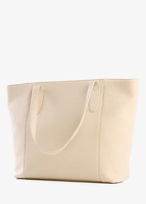 Borsa shopper grande in materiali misti, bonprix
