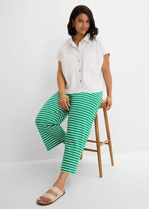 Pantaloni in felpa di cotone operato, bonprix