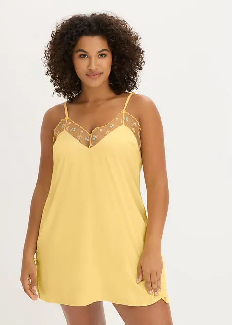 Sottoveste di satin con ricamo delicato, bonprix