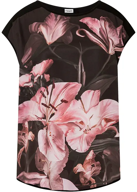 Maglia stampata in misto viscosa morbido, bonprix