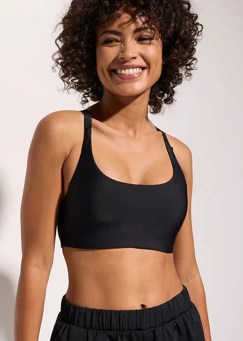 Reggiseno bikini a bustier sportivo in materiale ad asciugatura rapida, bonprix