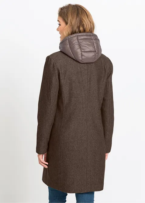 Cappotto corto in simil lana con effetto 2 in 1, bonprix