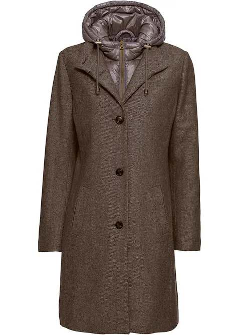 Cappotto corto in simil lana con effetto 2 in 1, bonprix