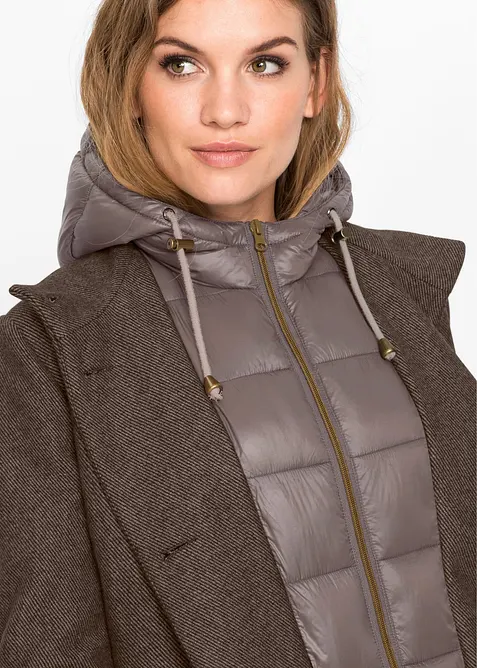 Cappotto corto in simil lana con effetto 2 in 1, bonprix