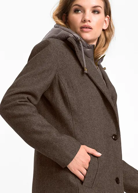 Cappotto corto in simil lana con effetto 2 in 1, bonprix
