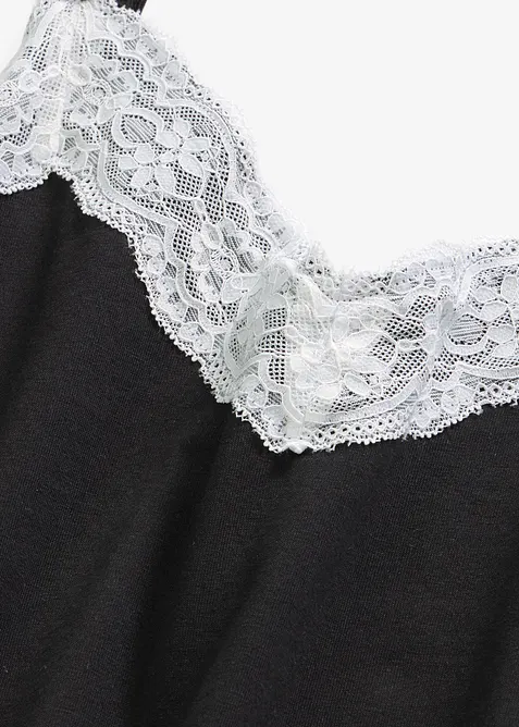 Pigiama estivo con pizzo raffinato, bonprix