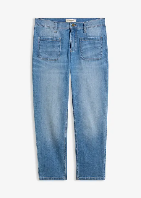 Jeans cropped slim fit, vita alta, bonprix