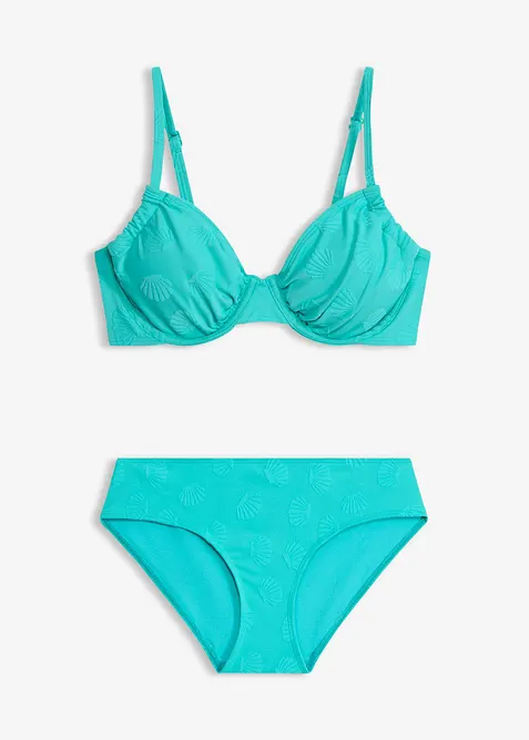 Bikini con ferretto in tessuto a trama operata (set 2 pezzi), bonprix