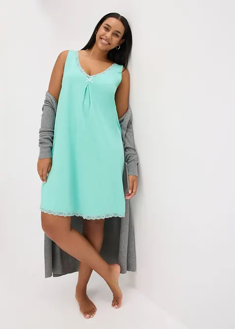 Camicia da notte corta in misto viscosa morbido, bonprix