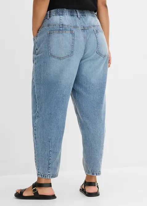 Jeans barrel cropped, vita alta, bonprix