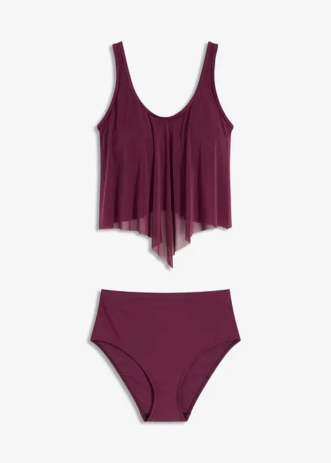 Tankini con mesh trasparente (set 2 pezzi), bonprix
