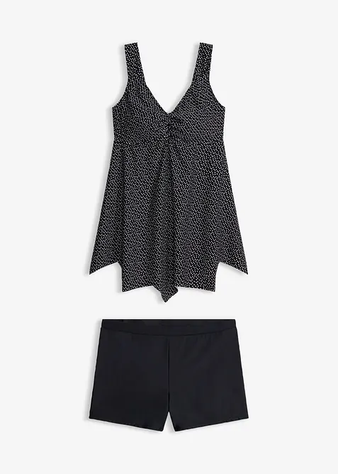 Tankini lungo con fondo a zigzag (set 2 pezzi), bonprix