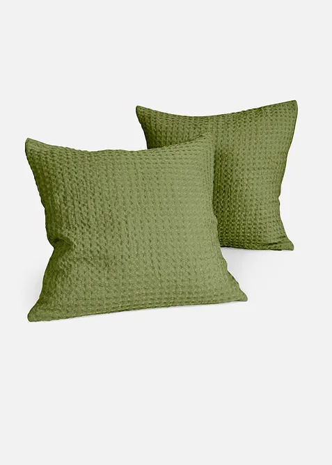 Copricuscino in piquet a nido d'ape (pacco da 2), bonprix