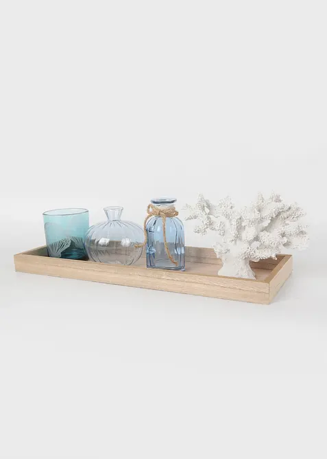 Vassoio con decorazione, vasi e portacandele (set 5 pezzi), bonprix
