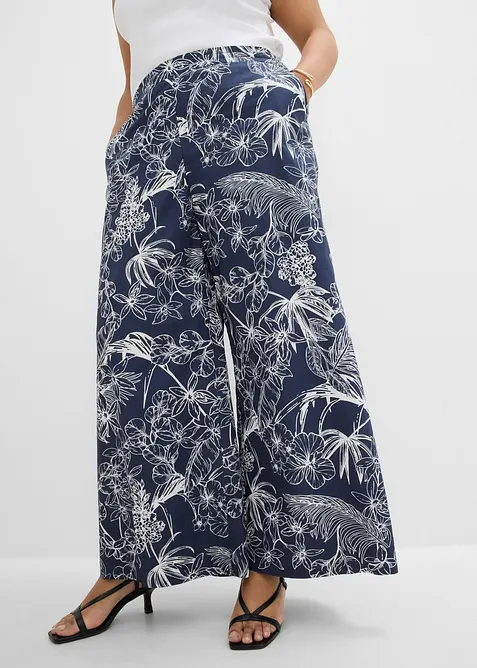 Pantaloni larghi in puro cotone, bonprix