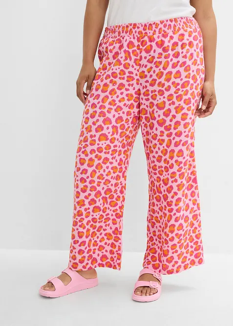 Pantaloni con elastico in vita in mussola vaporosa, bonprix