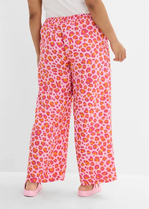 Pantaloni con elastico in vita in mussola vaporosa, bonprix