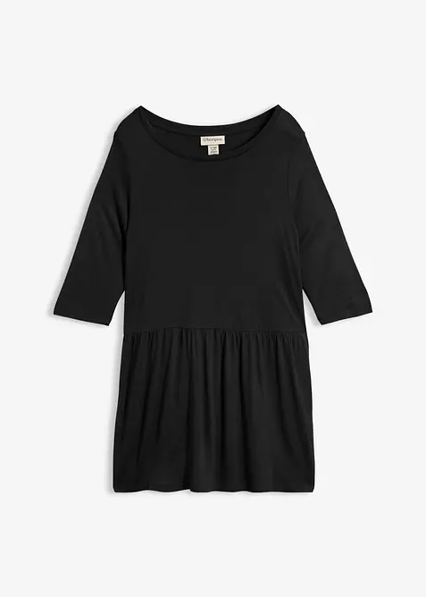 Maglia lunga in viscosa con balza, bonprix