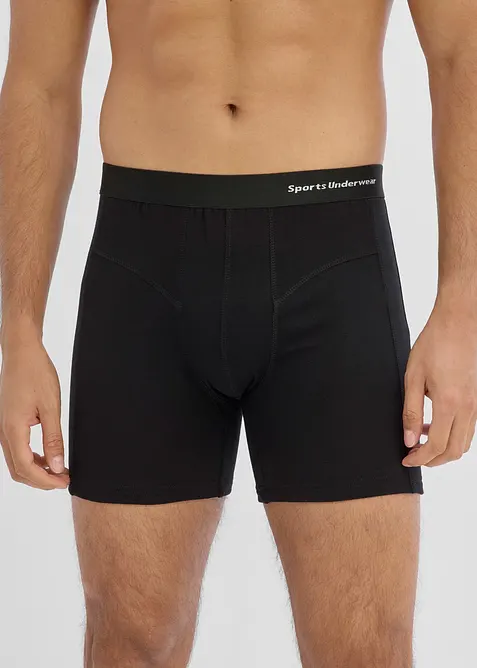 Boxer aderenti di media lunghezza con cotone biologico (pacco da 3), bonprix