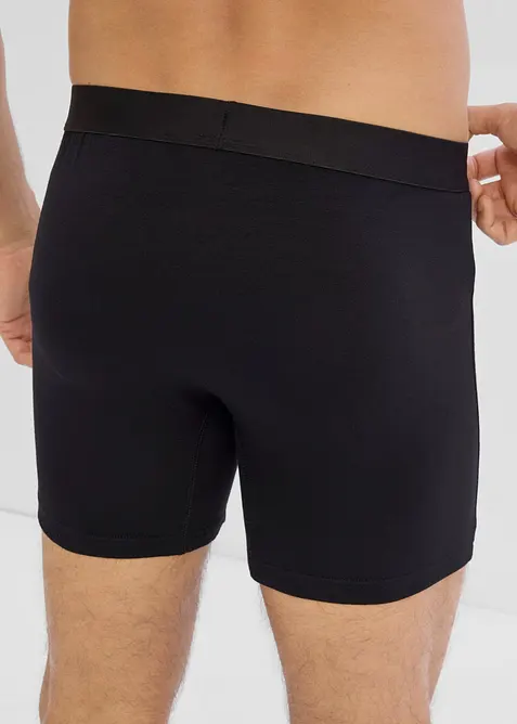 Boxer aderenti di media lunghezza con cotone biologico (pacco da 3), bonprix
