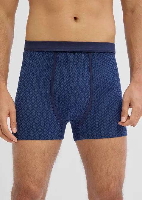 Boxer aderenti a vita alta di lunghezza media con morbido cotone (pacco da 3), bonprix