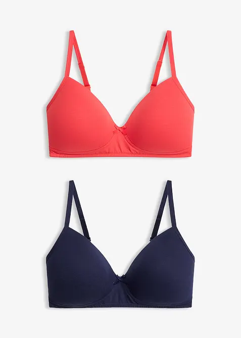 Reggiseno senza ferretto con coppe preformate e cotone biologico (pacco da 3), bonprix