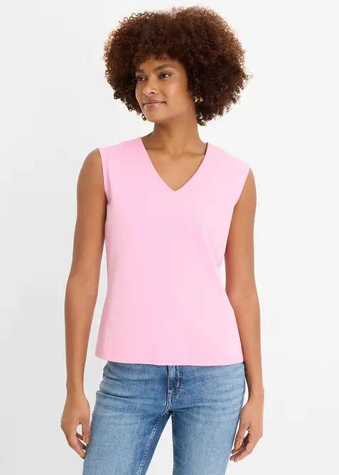 Maglia con scollo a V in puro cotone biologico, bonprix