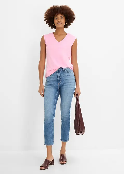Maglia con scollo a V in puro cotone biologico, bonprix